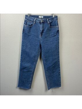 Redial Paris Jeans Straight leg High Waist Medium Wash Crop Denim 29